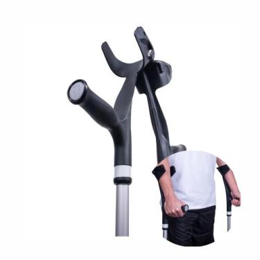 Imagem de Par de Muletas Canadenses Alumínio Ajustáveis e Articuladas Ortopédica