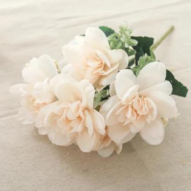 Imagem de Buquê de flores artificiais de orquídea, seda branca, decoração para casa, quarto, presente para jardim, arranjo de flores falsas faça você mesmo (branco leitoso)