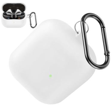 Imagem de Miimall Capa para Samsung Galaxy Buds 3 e Pro, capa protetora de silicone com mosquetão, à prova de choque, carregamento sem fio, proteção total, acessórios de fone de ouvido para homens e mulheres
