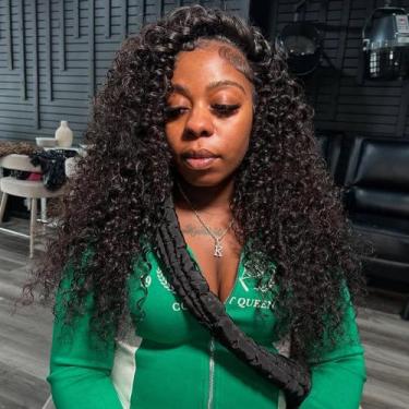 Imagem de Meia peruca Sogram Deep Wave 3 em 1 100% cabelo humano 20" 200% de den
