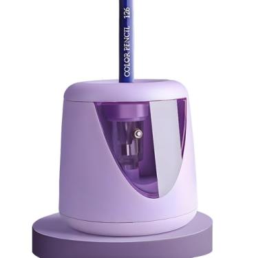 Imagem de Apontador de lápis elétrico para lápis de cor e nº 2 - parada automática, afiação rápida de 3 a 5 segundos | USB de alimentação dupla/operado por bateria para casa, escritório, sala de aula | Afiador