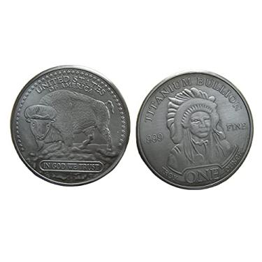 Imagem de CMC 28,3 g de cabeça de búfalo americano americano 999 de titânio fino redondo Ti Element