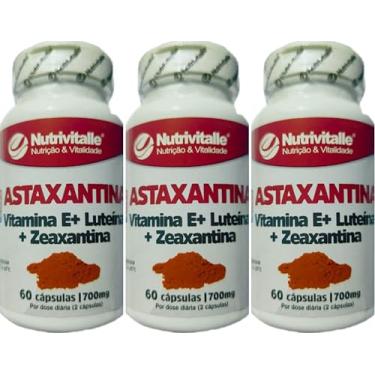 Imagem de Astaxantina + Vitamina E + Luteína + Zeaxantina Nutrivitlle 60 Cápsulas Kit 3 UNidades