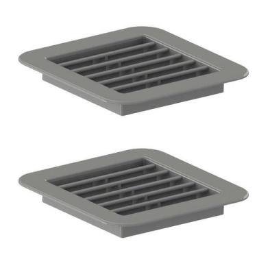 Imagem de Kit 2 Grades Ventilação Cinza 13x13cm Encaixe 10x10 Qualid - MARELAGO