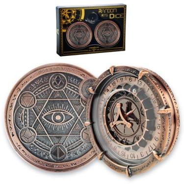 Imagem de Roulette Dice Set -1 Pair Unique Random Dice for Dungeons and Dragons DND DCC Metal Wheel 20 Sided Goblin Collection Accessories DM Supplies - Color：Copper