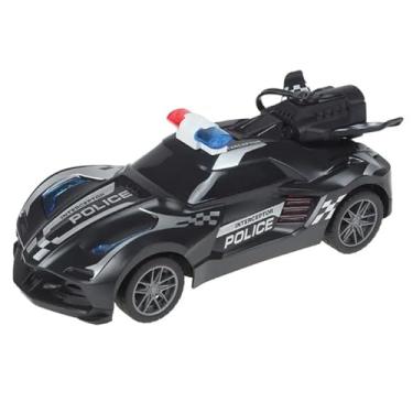 Imagem de Carro de Polícia de Controle Remoto, Brinquedo com Luzes LED, Design Interceptor, Preto, solta Fumaça 7 funções com Luz