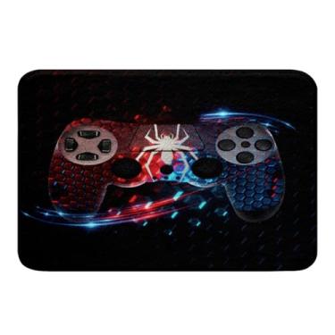 Imagem de Tapete de área de jogos Honeycomb para meninos de 40 cm x 61 cm, tapete de banheiro, console de jogos, tapete de banheiro, tapete de videogames, tapete de banheiro de tecido de lã hexagonal