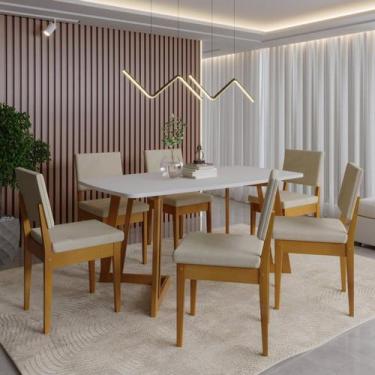 Imagem de Conjunto para Sala de Jantar Tampo Oval 170cm com 6 Cadeiras Madeira M