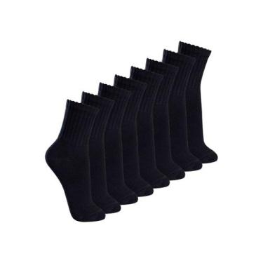 Imagem de Kit com 8 Pares de Meias Esportiva Cano Médio Lupo 3290-009, Preto, 41