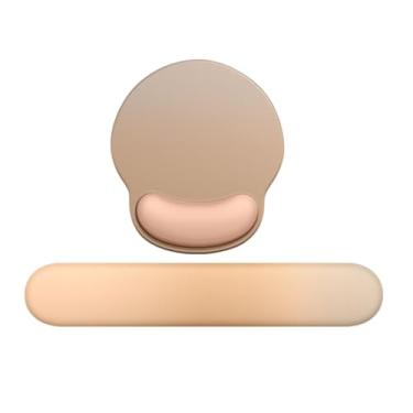 Imagem de AsrMyjcx Suporte de pulso para pad, apoio de pulso para teclado, digitação fácil, pad gamer confortável para casa, café, viagem, Bege