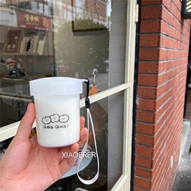 Imagem de Garrafa de água de plástico coreana para café fofo, bolha, chá, suco, reutilizável, portátil, viagem, escola, copo sem BPA