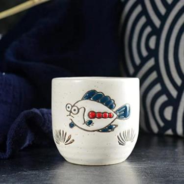 Imagem de Conjunto de 6 peças copo de vinho de cerâmica caneca de café de cerâmica para restaurante copos de saquê utensílios de mesa Kongfu xícara de chá