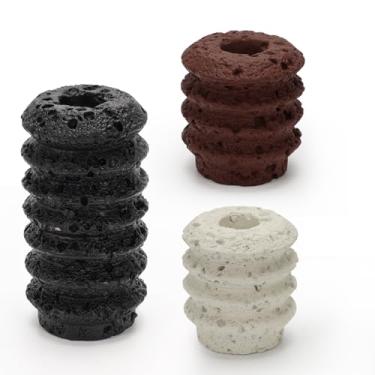 Imagem de Castiçais cônicos de concreto, conjunto de 3 castiçais decorativos de concreto natural para casamentos, festas, mesas de centro de mesa
