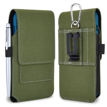 Imagem de BECPLT Capa coldre para celular iPhone 17 Pro Max Air 16/15/14/13/12/11 Pro Max com clipe de cinto para Galaxy S25+, S24+, S23+, S22+, S21+ (verde)