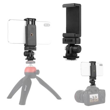 Imagem de PULUZ Suporte de telefone Hot Shoe para câmera, kit adaptador de câmera de ação para DJI GoPro Insta360, suporte de tripé de telefone para iPhone, Samsung, fixação em DSLR ou anel de luz