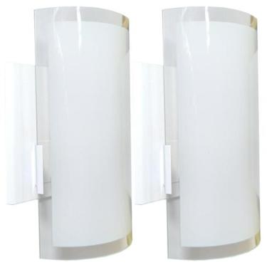 Imagem de Kit 2 Arandela Calha de Parede Com Vidro Pintado - Jota Iluminação Ind