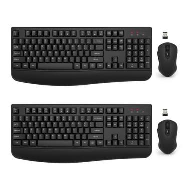 Imagem de Combo de teclado e mouse sem fio EDJO em tamanho real, pacote com 2