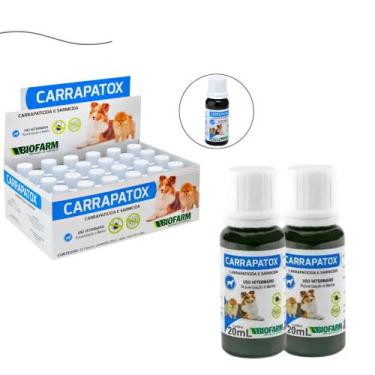 Imagem de Kit 2 Carrapatox 20ml Carrapaticida Sarnicida Cães Biofarm