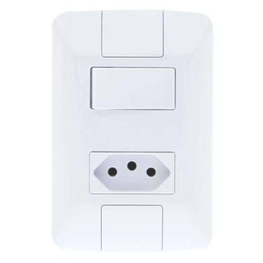 Imagem de Interruptor Simples + Tomada 20a Linha Aria Tramontina - Branco - Modular - Fixação Facilitada