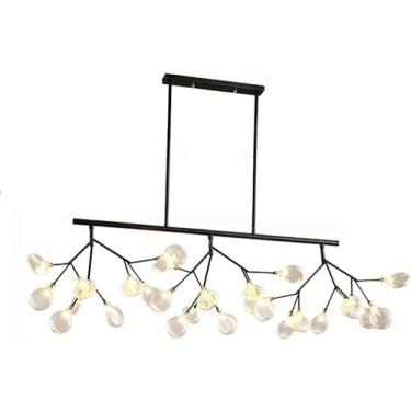 Imagem de Lustre moderno retangular de latão escovado, lustre de meados do século, luminária pendente de teto para corredor, bar, cozinha, sala de jantar, decoração de casa, lâmpada, preta, transparen