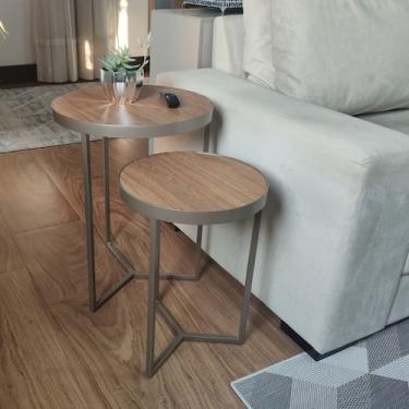 Imagem de Conjunto Mesa Lateral Capri Champagne - BELI HOUSE