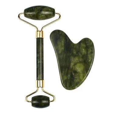 Imagem de Rolo Pedra de Jade Placa Gua Sha Massagem Facial Anti Ruga(2)