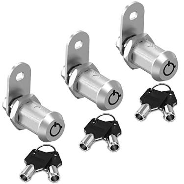 Imagem de Pacote com 3 fechaduras de armário de 3,5 cm, trava de armazenamento para trailer, cadeado de caixa de correio e código semelhante com chave, fechaduras exclusivas para trailers para porta de