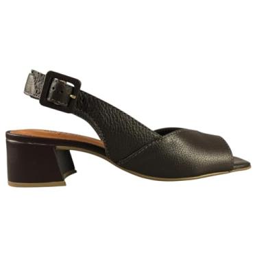 Imagem de Sandália Feminina Bottero em Couro Salto Bloco Baixo (Marrom, BR, Adulto, Numérico, 39)
