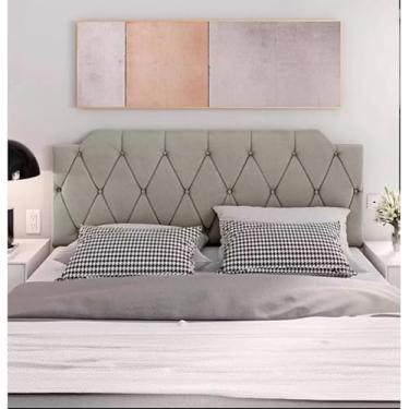 Imagem de Cabeceira Box Estofada Para Cama de Casal até Cama Queen 1,40 a 1,95 Fixação Parede(Areia,1,95 - King)