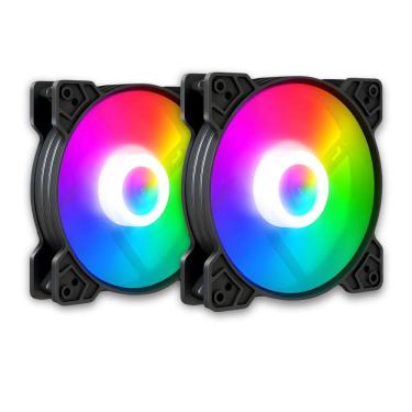 Imagem de Kit 2 Cooler Fan Snaker Shadow ARGB 120mm Silencioso Preto
