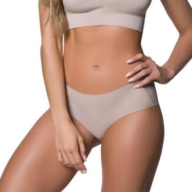 Imagem de Calcinha Feminina Corte a Fio Com Fundo De Algodão Selene, Chocolate, 