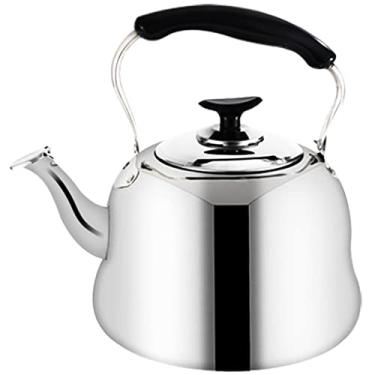 Imagem de Chaleira de aço inoxidável espessa, apito, bule de chá, fogão de indução a gás, chaleira para ferver (5 L)