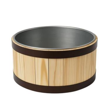Imagem de Balde De Gelo E Cerveja 9 Litros | AlumíNio E Madeira | Design CláSsico | Ideal Para Bares, Festas E Churrascos