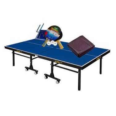 Imagem de MESA PING PONG MDF 25mm 1008 KLOPF + Kit Completo 5031 + Capa Fechada