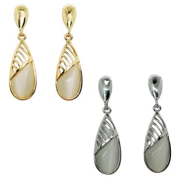 Imagem de Brinco Folheado Pedra Vazada - Selecione a Cor