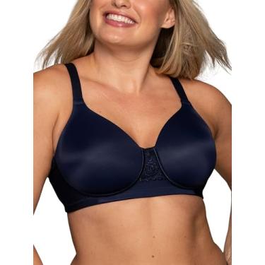Imagem de Vanity Fair Sutiã feminino completo de beleza nas costas, tecido elástico em 4 vias, bojos levemente forrados até H, Sem aro - azul-marinho, 36DDD