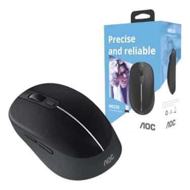 Imagem de Mouse Sem Fio 2.4GHz Óptico 1600DPI USB Receptor – Cinza com Preto para Notebook e PC