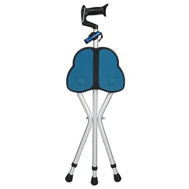 Imagem de Rollator Walker Muletas de liga de alumínio para idosos borboleta prancha de sentar altura ajustável antiderrapante almofada de pé estável 3 pernas andadores de aço andador de rolamento