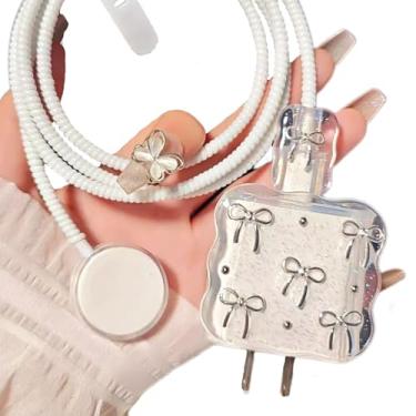 Imagem de Capa protetora de cabo de dados fofa compatível com iPhone Smartwatch Watch Series Ultra2/Ultra/S9/8/7 adaptador de carregador, protetor magnético de laço, protetor de cabo de dados, capa carregador