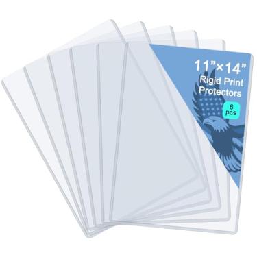 Imagem de Rainmae Pacote com 6 protetores rígidos de impressão de 28 cm x 35,5 cm, capas de plástico, porta-documentos, protetor de certidão de nascimento