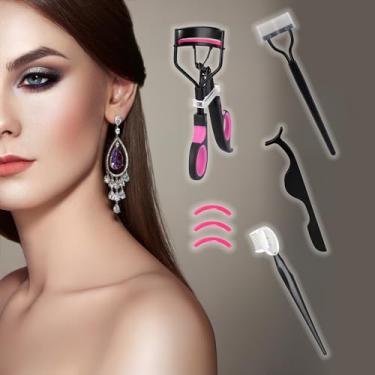 Imagem de Kit de modelador de cílios e sobrancelhas 7 em 1 – inclui modelador de cílios, separador de pente, pinça, pente angular e 3 almofadas de silicone para um estilo ideal de cílios e sobrancelhas