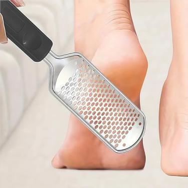 Imagem de 1 lixa de pé para pedicure - removedor de calos de pé ralador profissional raspador de pés removedor de calos de milho removedor de pele morta de pé molhado e seco, preto