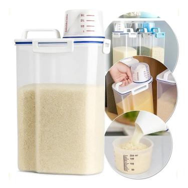 Imagem de 2X Dispenser De Ração Milho Feijão Arroz Sementes 2 Litros