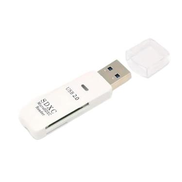Imagem de leitor de cartão sd adaptador otg 2 em 1 para de micro memória tf pc, computador, laptop (Branco)