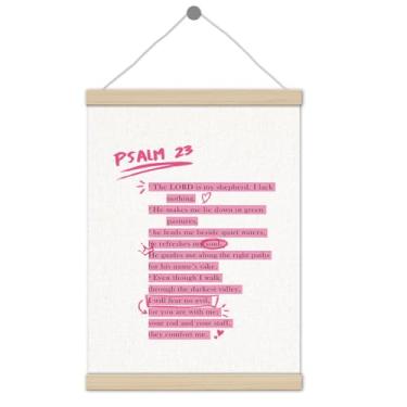 Imagem de Moldura para pôster cristão rosa 30,5 x 40,6 cm, decoração de quarto cristão, salmo 23, escritura religiosa, decoração de parede para quarto de meninas, quarto, dormitório, apartamento