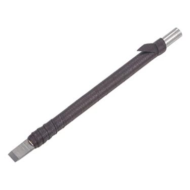 Imagem de Faca de entalhe de cinzel de madeira, carboneto de tungstênio de 8 mm, ponta plana para marcenaria, ferramenta manual gravadora de 150 mm (6 polegadas) de comprimento com alça de tecido de couro