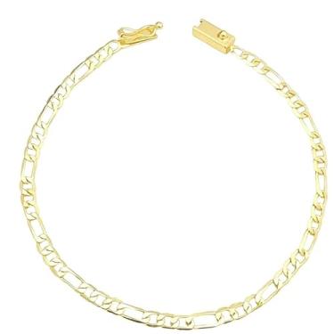 Imagem de Pulseira Masculina 3 por 1, Banhada a Ouro, Fecho Gaveta, 3mm, Corrente Masculina para Uso Diário, Acessório Elegante