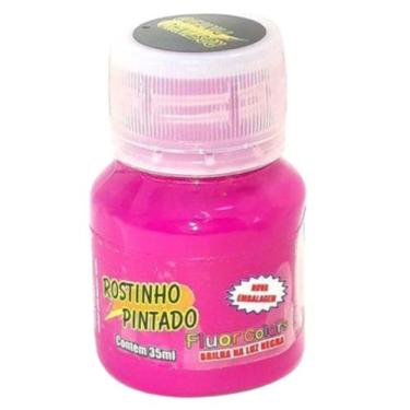 Imagem de Tinta para pintar o rosto liquida Rosa fluor 35 ml - Rostinho Pintado