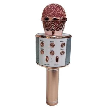 Imagem de Microfone Karaokê Bluethooth B-Max Rosa Dourado - SP BM-241