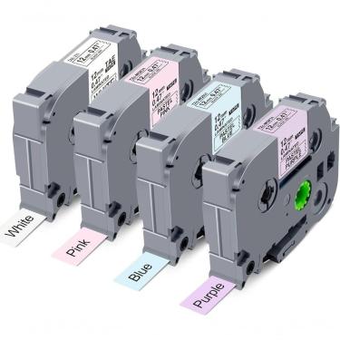 Imagem de Kit 4 Fitas Tze Tz 231 Compatível P/ Rotulador Brother Pastel